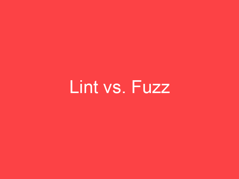 Lint vs. Fuzz: What's the Difference? - Main Difference
