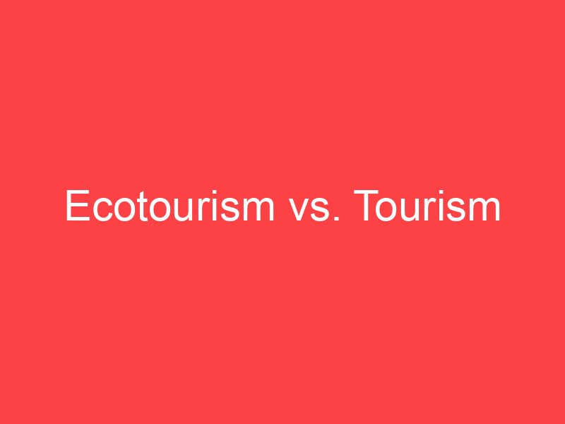 tourism vs ecotourism